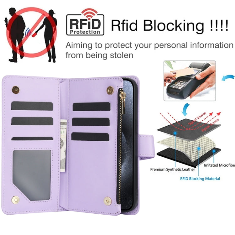 For iPhone 12 mini YM016 Rhombic Zipper Card Wallet Leather Phone Case with Lanyard