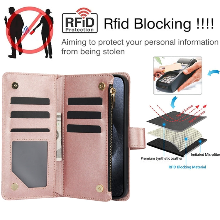For iPhone 8 Plus / 7 Plus YM016 Rhombic Zipper Card Wallet Leather Phone Case with Lanyard