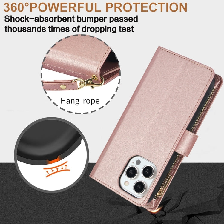 For iPhone 14 Plus YM016 Rhombic Zipper Card Wallet Leather Phone Case with Lanyard
