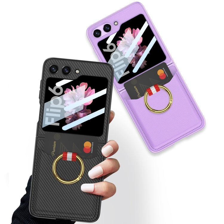 For Samsung Galaxy Z Flip6 / Flip7 FE GKK Integrated Ultra-thin Leather Card Slots Phone Case with Ring Holder