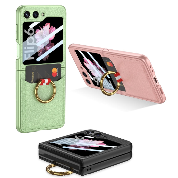 For Samsung Galaxy Z Flip6 / Flip7 FE GKK Integrated Ultra-thin Leather Card Slots Phone Case with Ring Holder