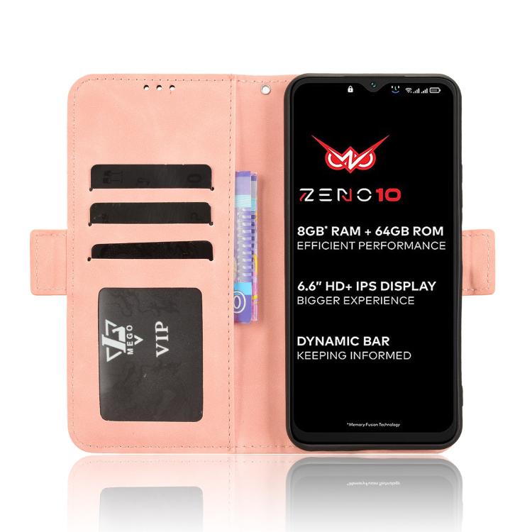 For itel Zeno 10 Skin Feel Calf Texture Card Slots Leather Phone Case