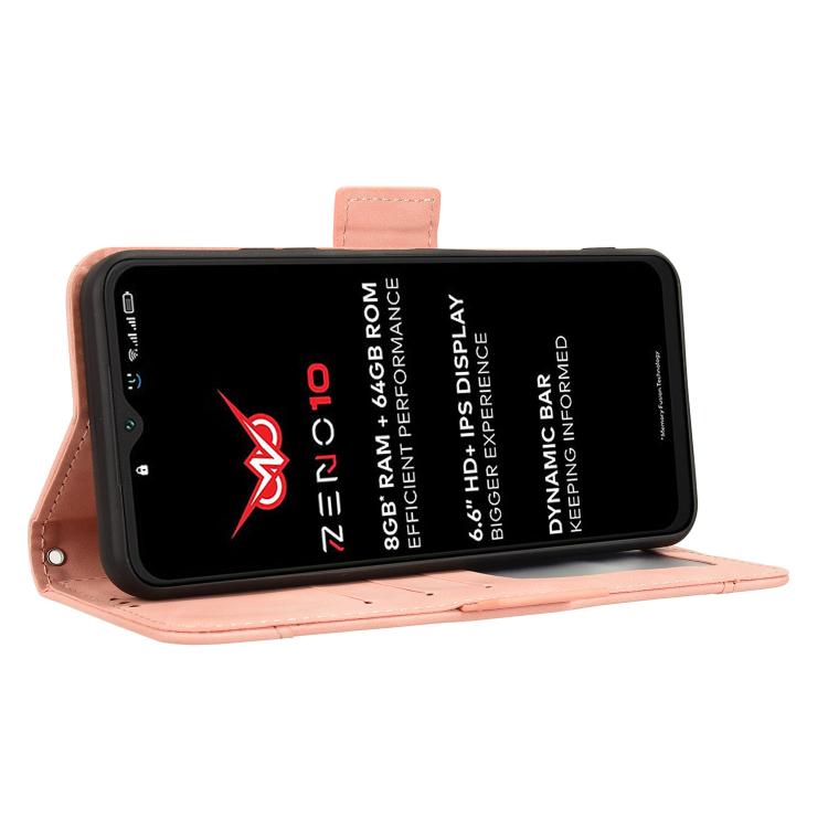 For itel Zeno 10 Skin Feel Calf Texture Card Slots Leather Phone Case