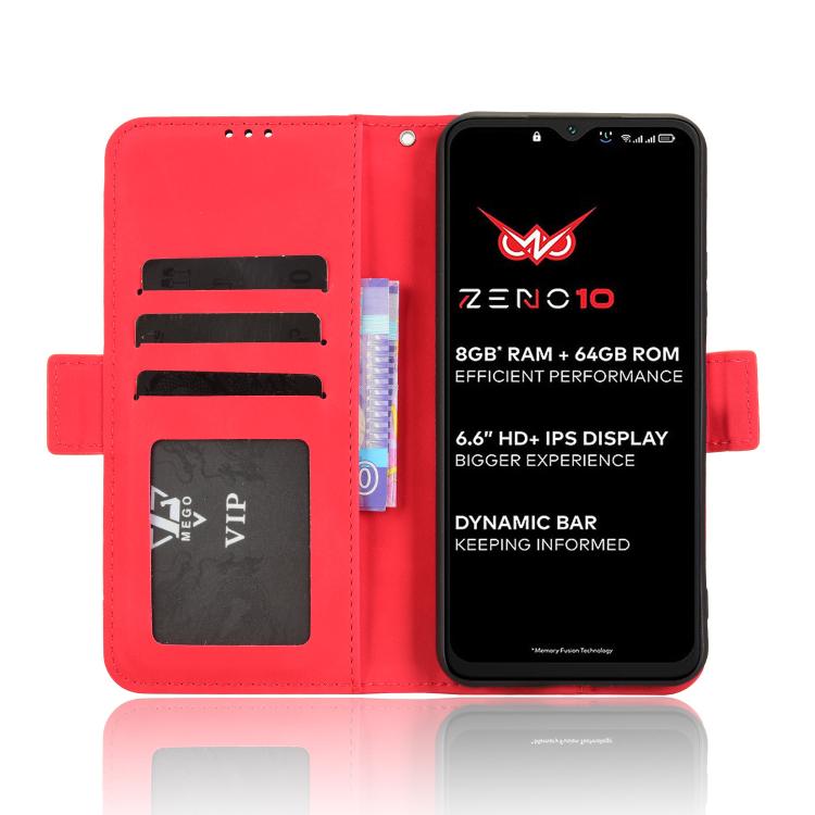 For itel Zeno 10 Skin Feel Calf Texture Card Slots Leather Phone Case