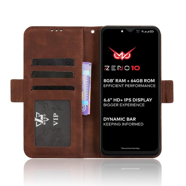 For itel Zeno 10 Skin Feel Calf Texture Card Slots Leather Phone Case