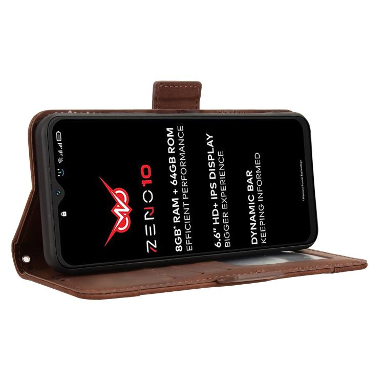 For itel Zeno 10 Skin Feel Calf Texture Card Slots Leather Phone Case