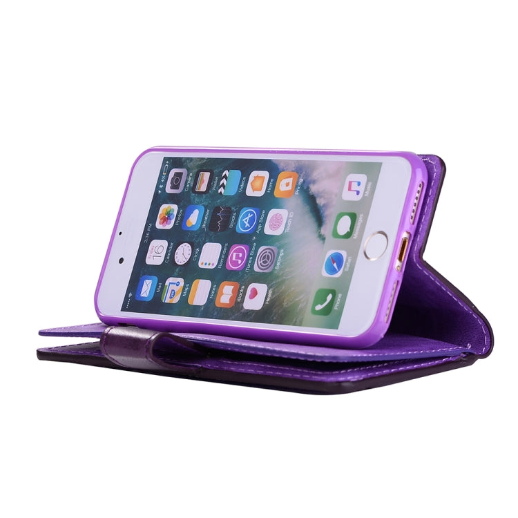 For iPhone SE 2022 / SE 2020 / 8 / 7 Multifunctional Zipper Horizontal Flip Leather Case with Holder & Wallet & 9 Card Slots & Lanyard