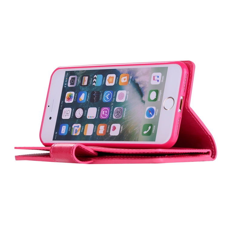 For iPhone SE 2022 / SE 2020 / 8 / 7 Multifunctional Zipper Horizontal Flip Leather Case with Holder & Wallet & 9 Card Slots & Lanyard
