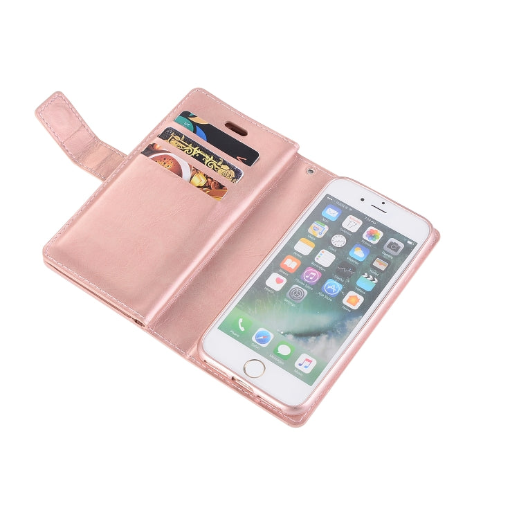 For iPhone SE 2022 / SE 2020 / 8 / 7 Multifunctional Zipper Horizontal Flip Leather Case with Holder & Wallet & 9 Card Slots & Lanyard