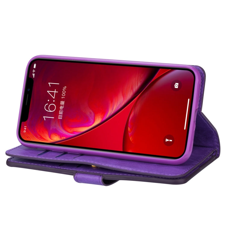 For iPhone 11 Multifunctional Zipper Horizontal Flip Leather Case with Holder & Wallet & 9 Card Slots & Lanyard