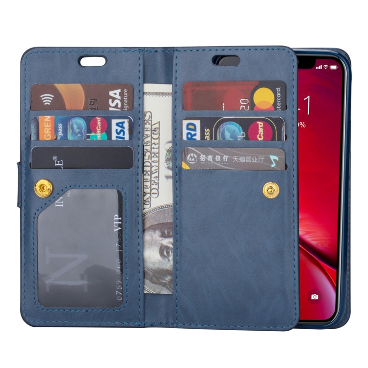 For iPhone 11 Multifunctional Zipper Horizontal Flip Leather Case with Holder & Wallet & 9 Card Slots & Lanyard