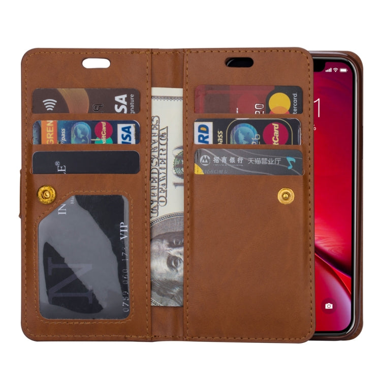 For iPhone 11 Multifunctional Zipper Horizontal Flip Leather Case with Holder & Wallet & 9 Card Slots & Lanyard