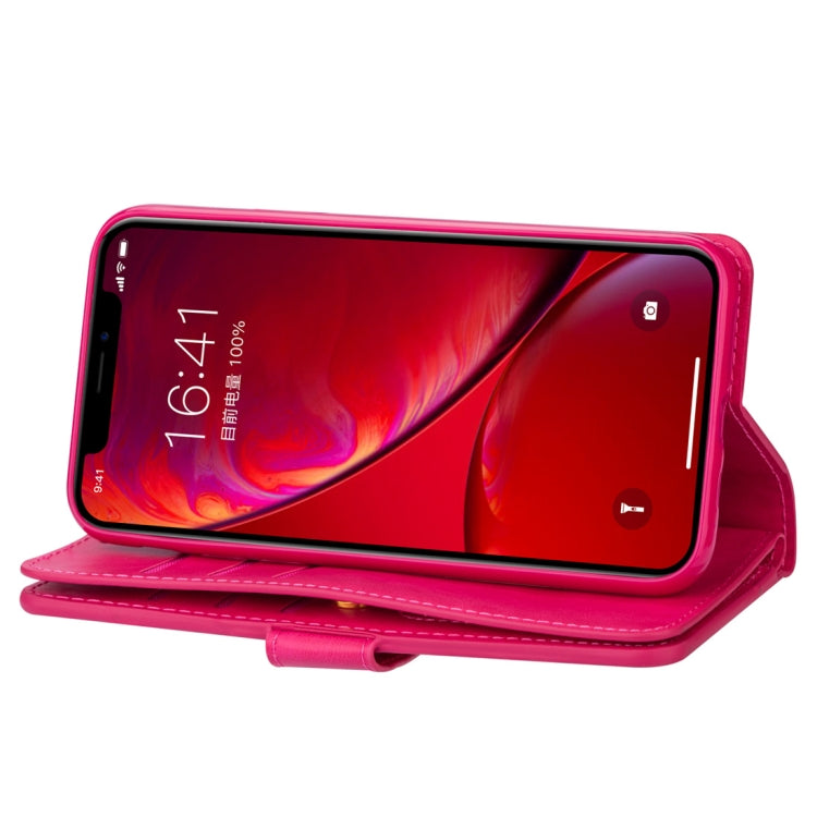 For iPhone 11 Multifunctional Zipper Horizontal Flip Leather Case with Holder & Wallet & 9 Card Slots & Lanyard