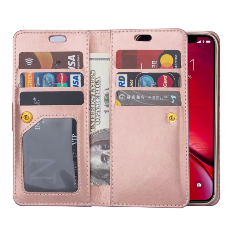 For iPhone 11 Multifunctional Zipper Horizontal Flip Leather Case with Holder & Wallet & 9 Card Slots & Lanyard