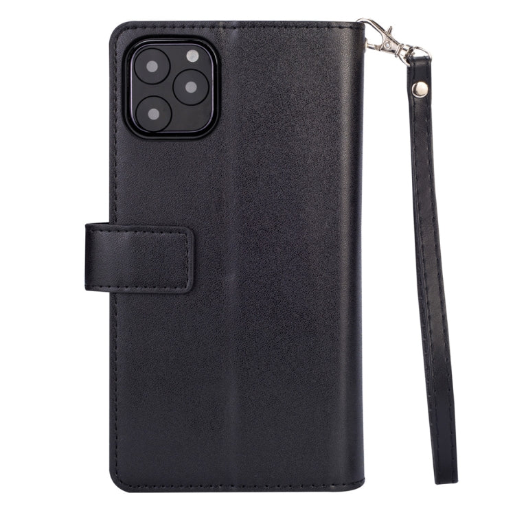 For iPhone 11 Pro Max Multifunctional Zipper Horizontal Flip Leather Case with Holder & Wallet & 9 Card Slots & Lanyard