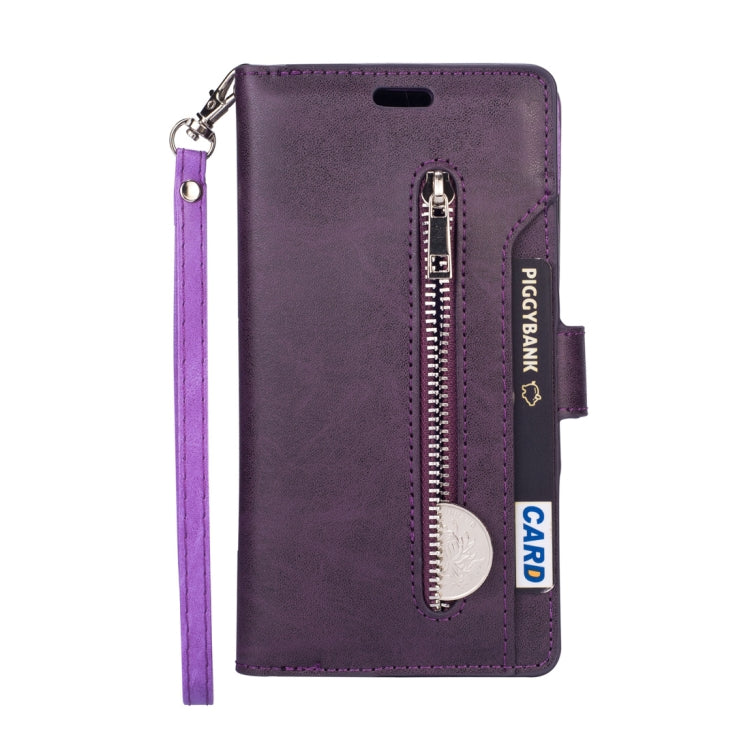 For iPhone 11 Pro Max Multifunctional Zipper Horizontal Flip Leather Case with Holder & Wallet & 9 Card Slots & Lanyard