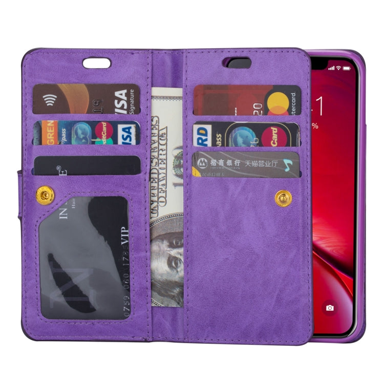 For iPhone 11 Pro Max Multifunctional Zipper Horizontal Flip Leather Case with Holder & Wallet & 9 Card Slots & Lanyard
