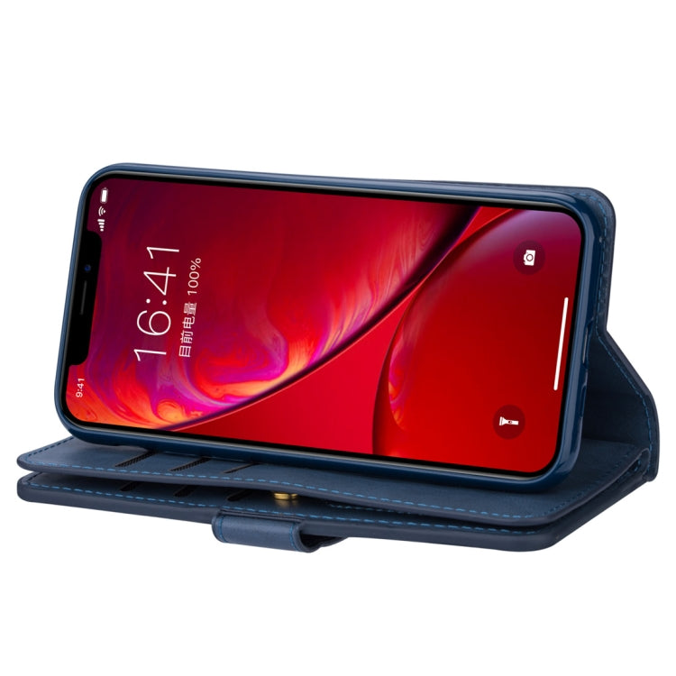 For iPhone 11 Pro Max Multifunctional Zipper Horizontal Flip Leather Case with Holder & Wallet & 9 Card Slots & Lanyard