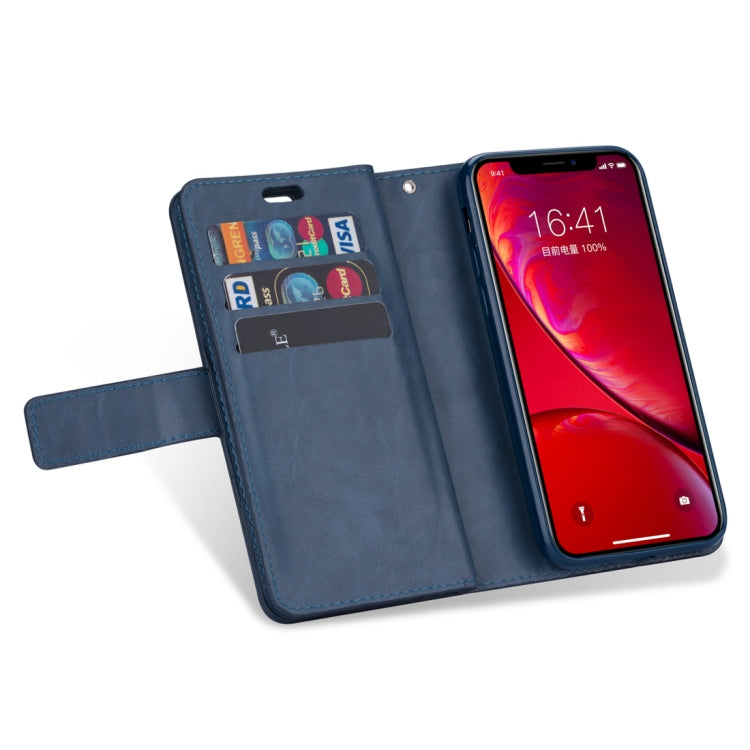 For iPhone 11 Pro Max Multifunctional Zipper Horizontal Flip Leather Case with Holder & Wallet & 9 Card Slots & Lanyard
