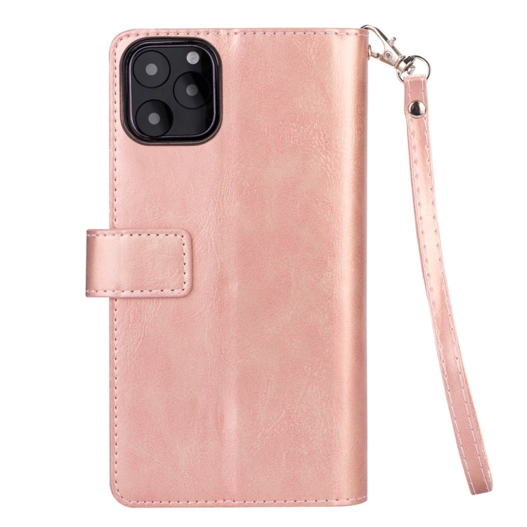 For iPhone 11 Pro Max Multifunctional Zipper Horizontal Flip Leather Case with Holder & Wallet & 9 Card Slots & Lanyard