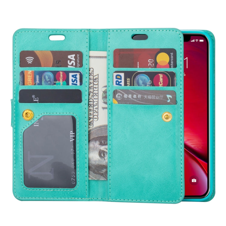 For iPhone 11 Pro Max Multifunctional Zipper Horizontal Flip Leather Case with Holder & Wallet & 9 Card Slots & Lanyard