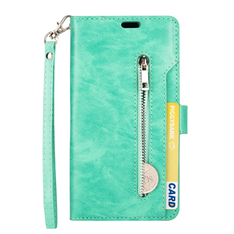 For iPhone X / XS Multifunctional Zipper Horizontal Flip Leather Case with Holder & Wallet & 9 Card Slots & Lanyard