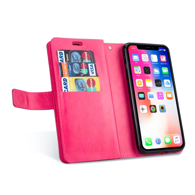 For iPhone XR Multifunctional Zipper Horizontal Flip Leather Case with Holder & Wallet & 9 Card Slots & Lanyard