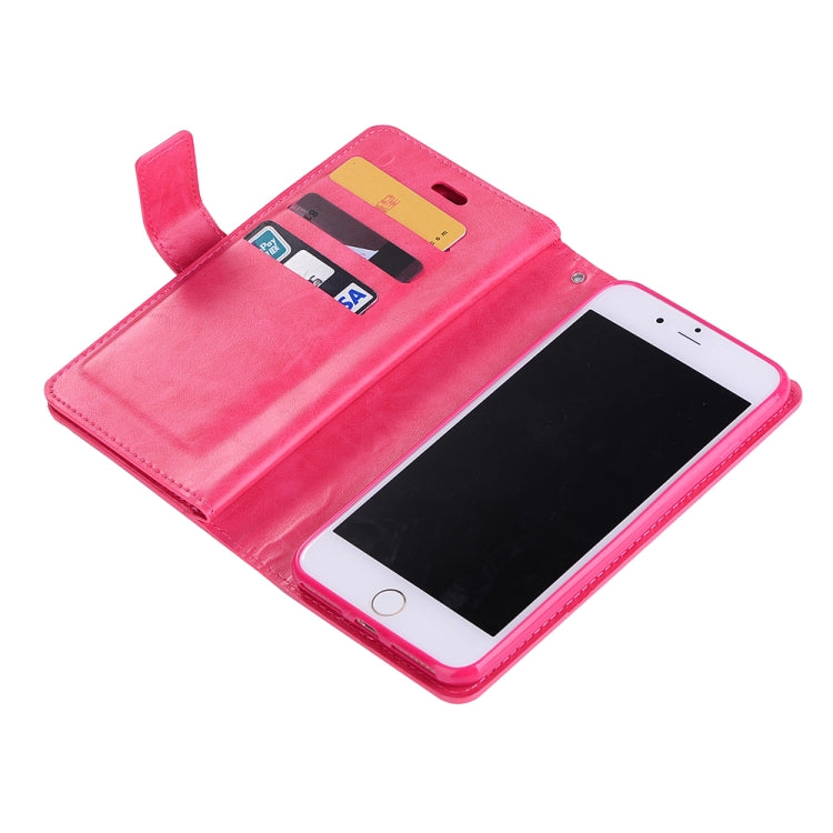 For iPhone 8 Plus & 7 Plus Multifunctional Zipper Horizontal Flip Leather Case with Holder & Wallet & 9 Card Slots & Lanyard
