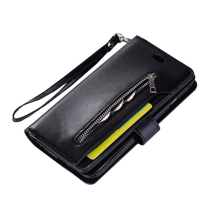 For iPhone 6 Plus & 6s Plus Multifunctional Zipper Horizontal Flip Leather Case with Holder & Wallet & 9 Card Slots & Lanyard