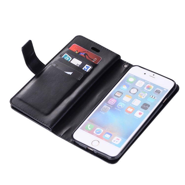 For iPhone 6 Plus & 6s Plus Multifunctional Zipper Horizontal Flip Leather Case with Holder & Wallet & 9 Card Slots & Lanyard