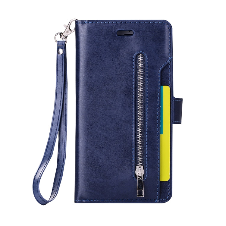 For iPhone 6 Plus & 6s Plus Multifunctional Zipper Horizontal Flip Leather Case with Holder & Wallet & 9 Card Slots & Lanyard