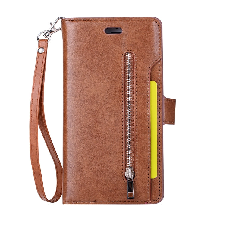 For iPhone 6 Plus & 6s Plus Multifunctional Zipper Horizontal Flip Leather Case with Holder & Wallet & 9 Card Slots & Lanyard