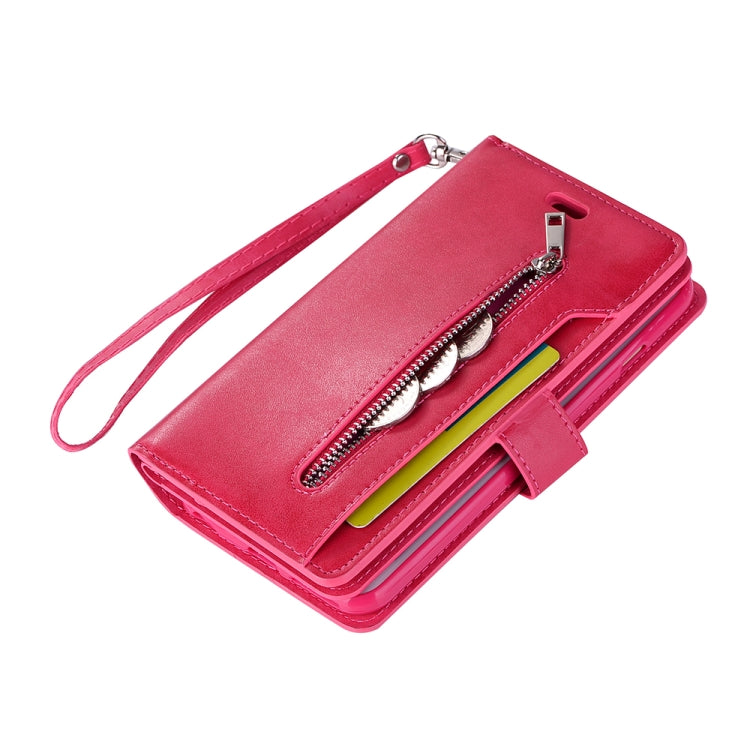 For iPhone 6 Plus & 6s Plus Multifunctional Zipper Horizontal Flip Leather Case with Holder & Wallet & 9 Card Slots & Lanyard