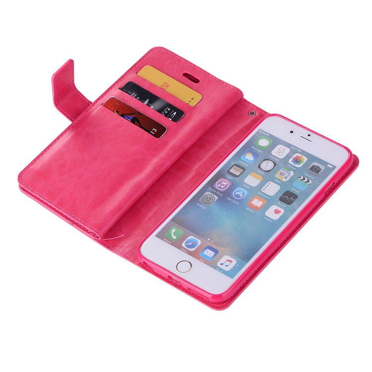 For iPhone 6 Plus & 6s Plus Multifunctional Zipper Horizontal Flip Leather Case with Holder & Wallet & 9 Card Slots & Lanyard