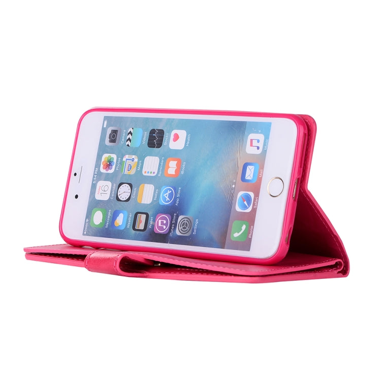 For iPhone 6 Plus & 6s Plus Multifunctional Zipper Horizontal Flip Leather Case with Holder & Wallet & 9 Card Slots & Lanyard