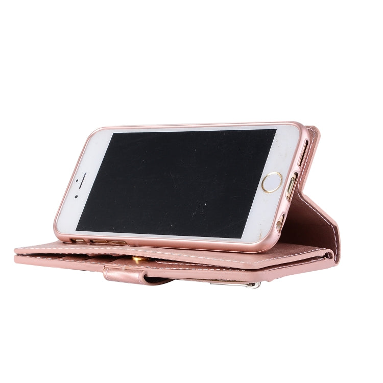 For iPhone 6 Plus & 6s Plus Multifunctional Zipper Horizontal Flip Leather Case with Holder & Wallet & 9 Card Slots & Lanyard