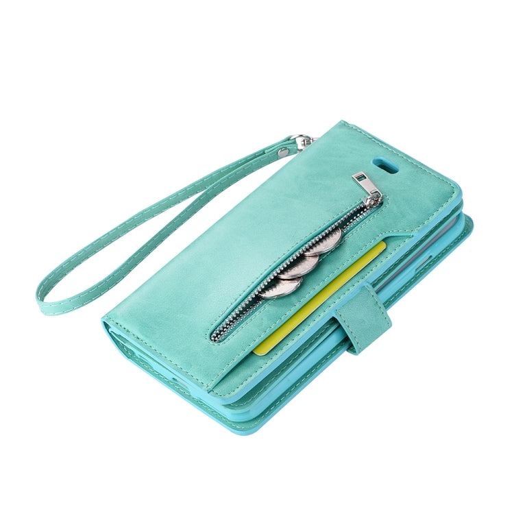 For iPhone 6 Plus & 6s Plus Multifunctional Zipper Horizontal Flip Leather Case with Holder & Wallet & 9 Card Slots & Lanyard