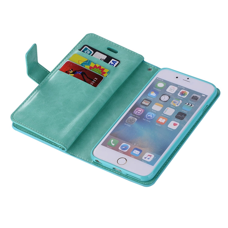For iPhone 6 Plus & 6s Plus Multifunctional Zipper Horizontal Flip Leather Case with Holder & Wallet & 9 Card Slots & Lanyard