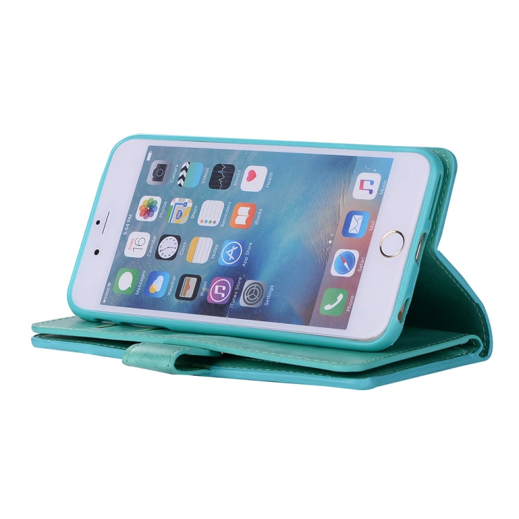 For iPhone 6 Plus & 6s Plus Multifunctional Zipper Horizontal Flip Leather Case with Holder & Wallet & 9 Card Slots & Lanyard