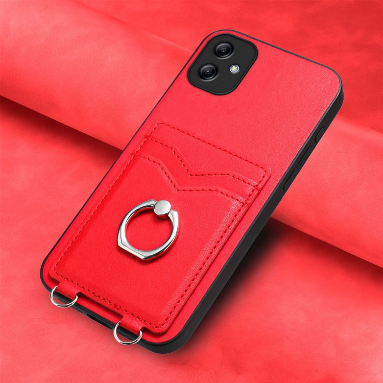 For Samsung Galaxy A04e 4G / M04 4G R20 Ring Card Holder Phone Case