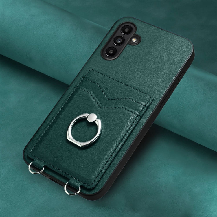For Samsung Galaxy A13 5G / A04s R20 Ring Card Holder Phone Case