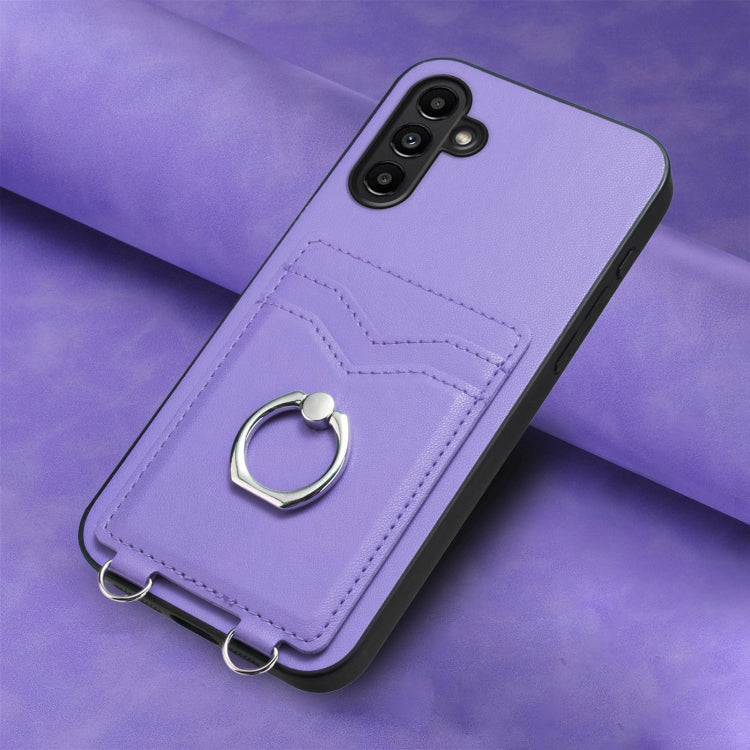 For Samsung Galaxy A13 5G / A04s R20 Ring Card Holder Phone Case