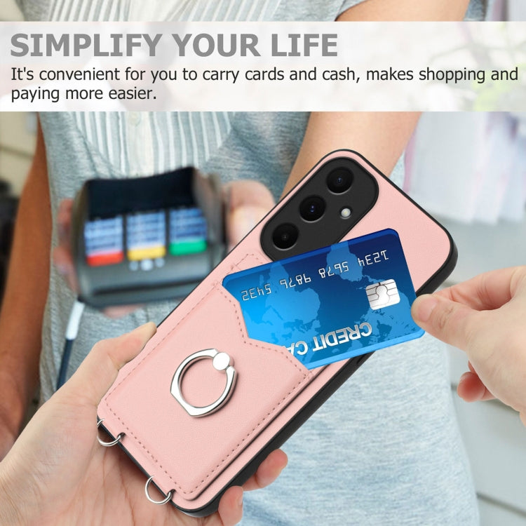 For Samsung Galaxy A55 5G R20 Ring Card Holder Phone Case