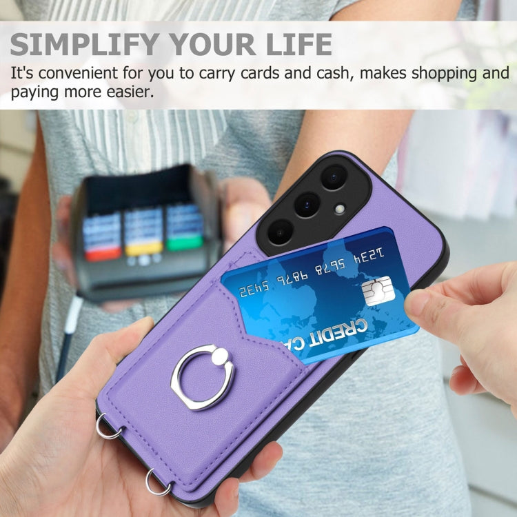 For Samsung Galaxy A55 5G R20 Ring Card Holder Phone Case