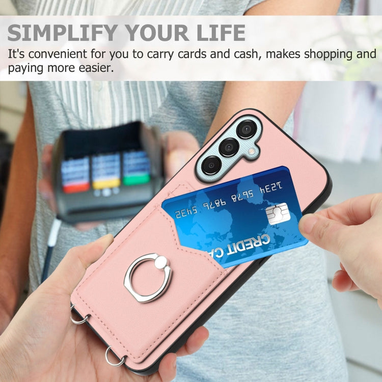 For Samsung Galaxy F15 / M15 R20 Ring Card Holder Phone Case