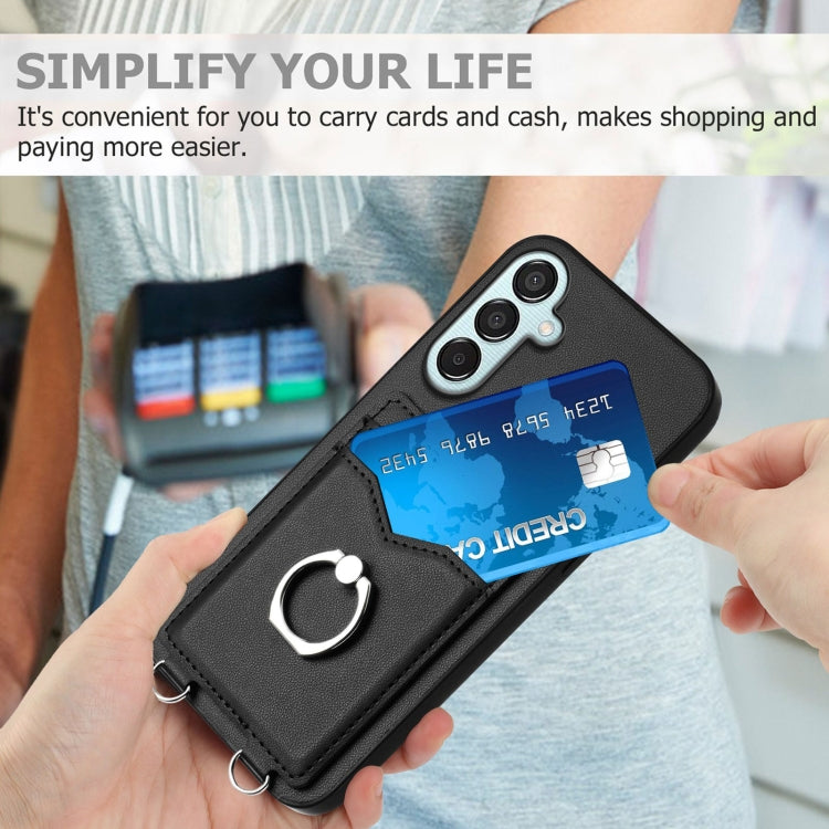 For Samsung Galaxy F15 / M15 R20 Ring Card Holder Phone Case