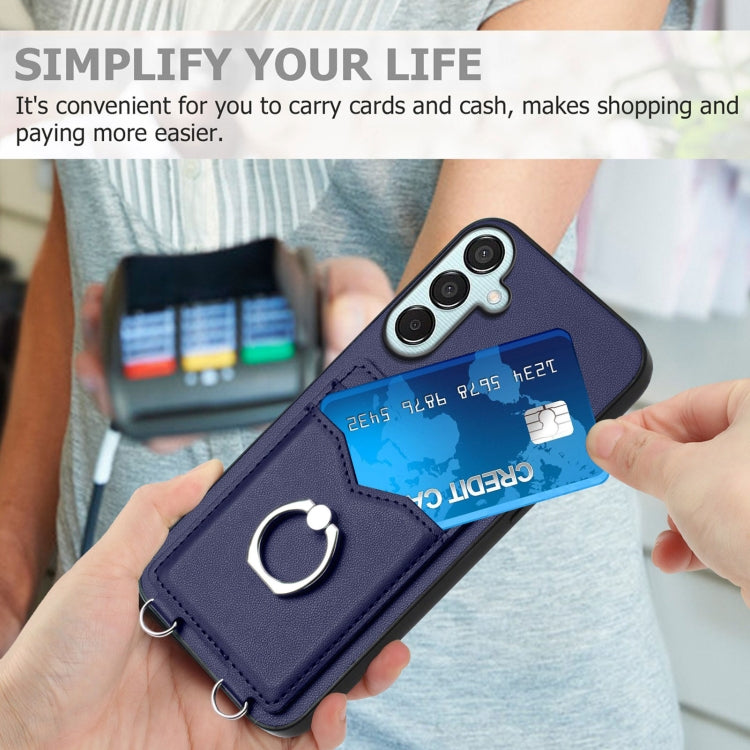 For Samsung Galaxy F15 / M15 R20 Ring Card Holder Phone Case