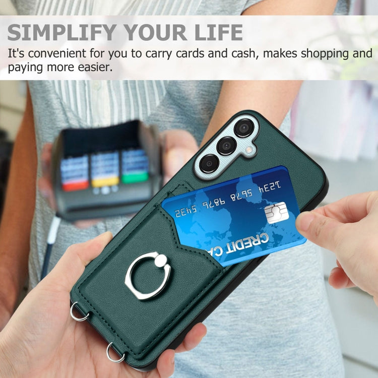 For Samsung Galaxy F15 / M15 R20 Ring Card Holder Phone Case