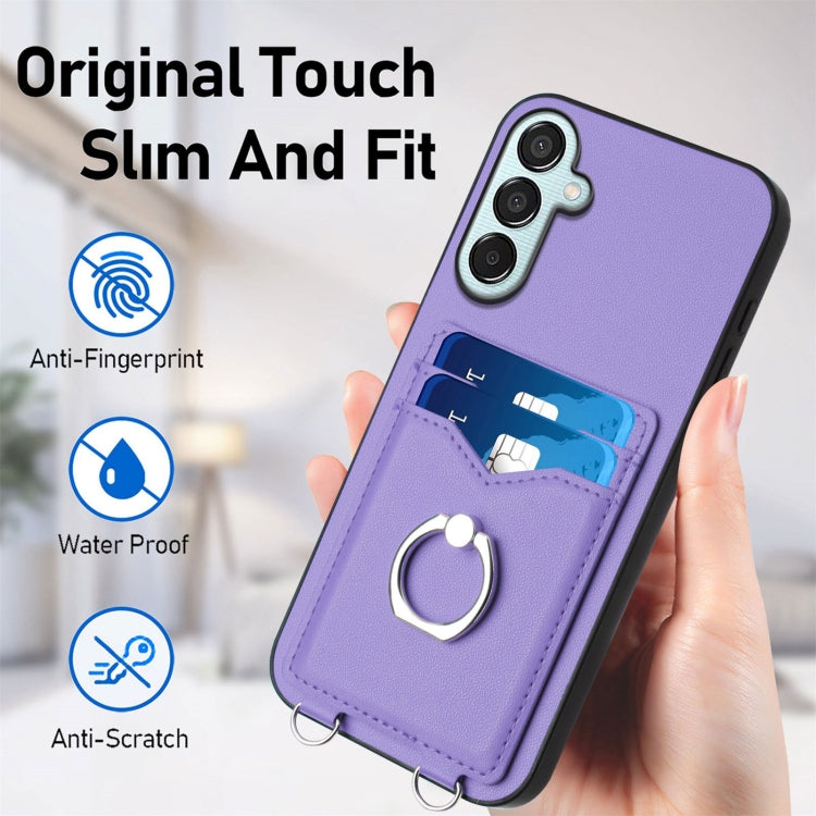 For Samsung Galaxy F15 / M15 R20 Ring Card Holder Phone Case