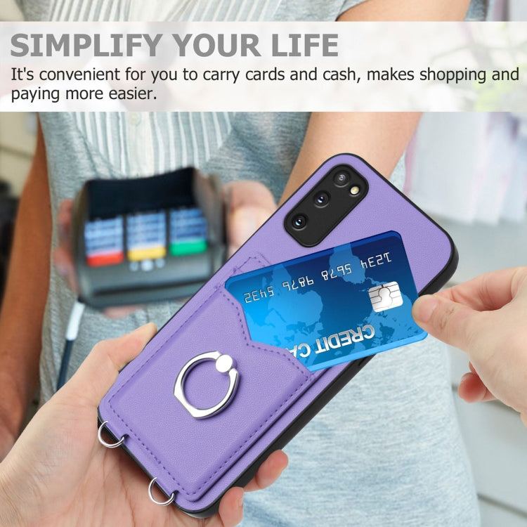 For Samsung Galaxy S20 FE R20 Ring Card Holder Phone Case